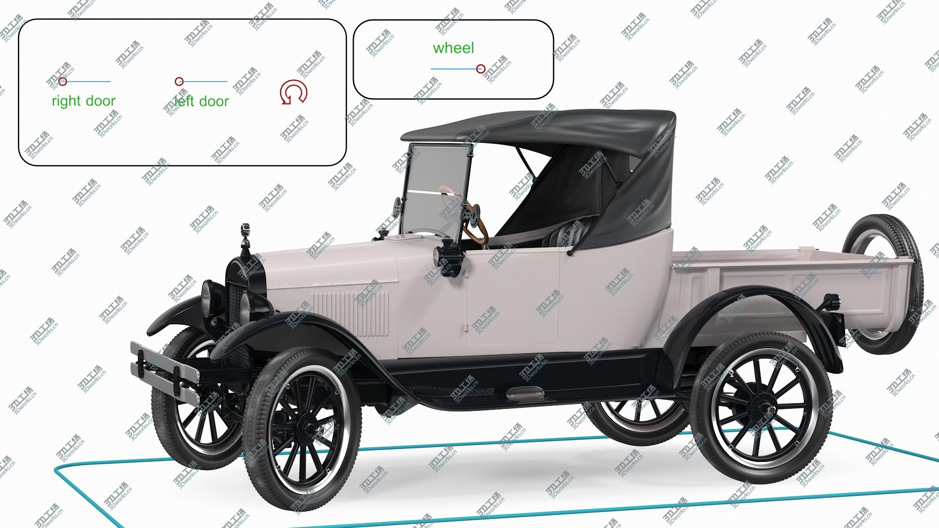 images/goods_img/202104093/3D Vintage 20s Roadster Pickup Ford Rigged model/3.jpg